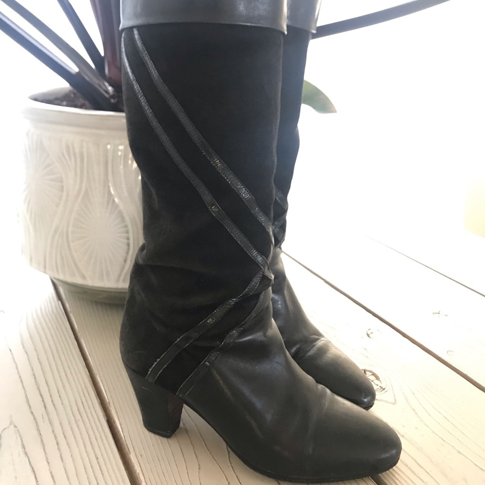 Really unique Italian leather & suede boots